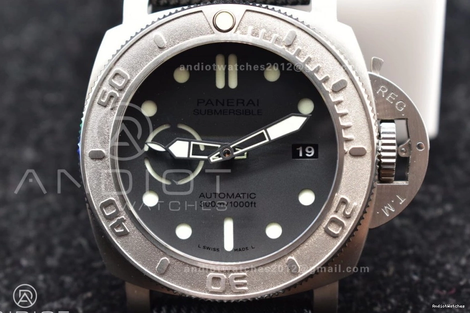 Submersible FastDry Horn PAM984 1:1 Edition Clone P.9010 Mike 996 Best Strap VSF on Nylon Black Dial Black 0124